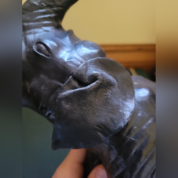 MCM Vintage 1950s Black Leather Covered Elephant Sculpture Decor - Picture 9 of 9